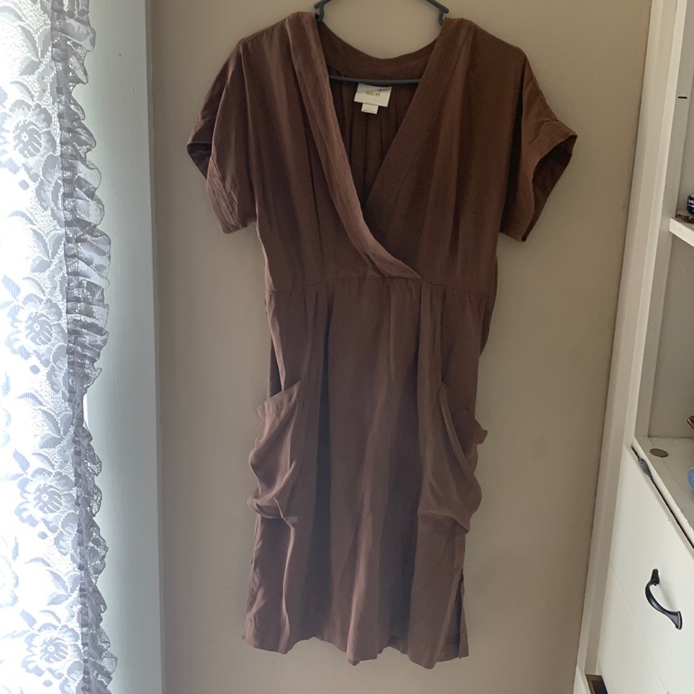 Anthropologie Maeve 100% Silk Dusty Rose Size 10